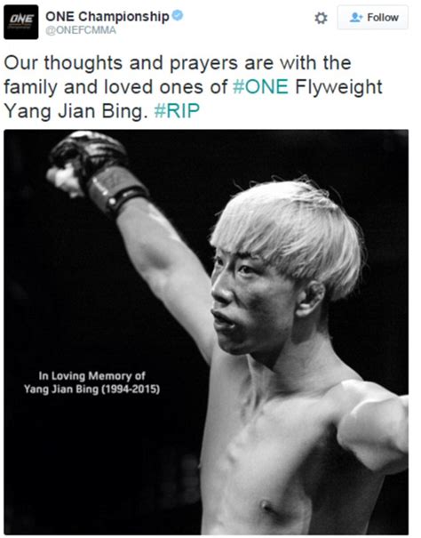 MMA fighter Yang Jian Bing dies of heart failure aged 21 .